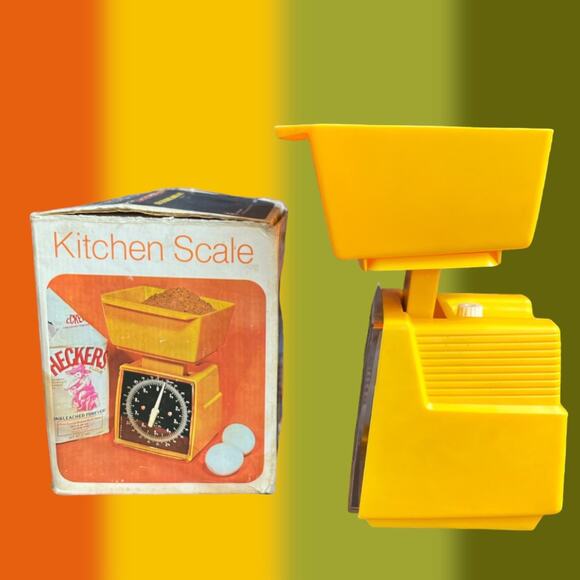 1976 Harvest Gold Yellow Kitchen King Kitchen Scale Original Box US & Metric - Picture 4 of 8